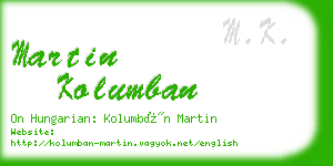 martin kolumban business card